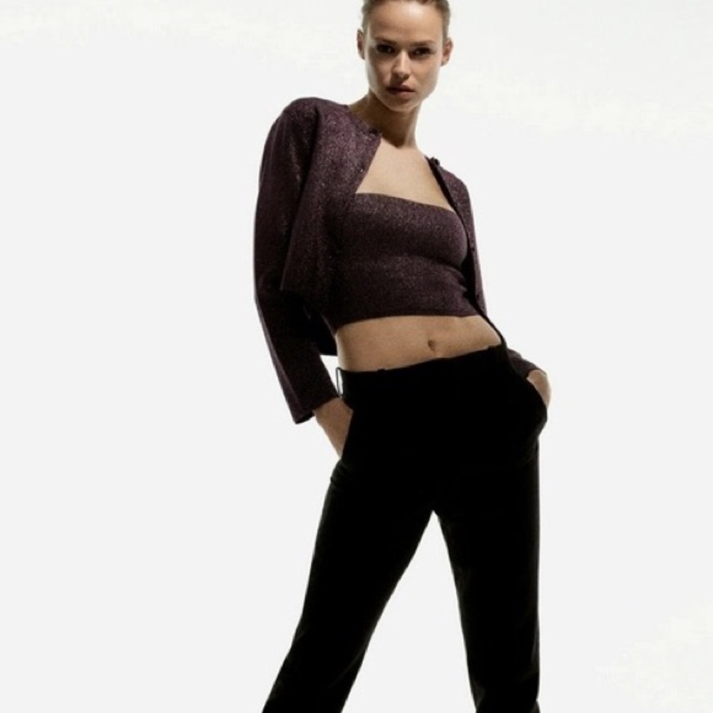 Zara Shimmery Knit Cardigan